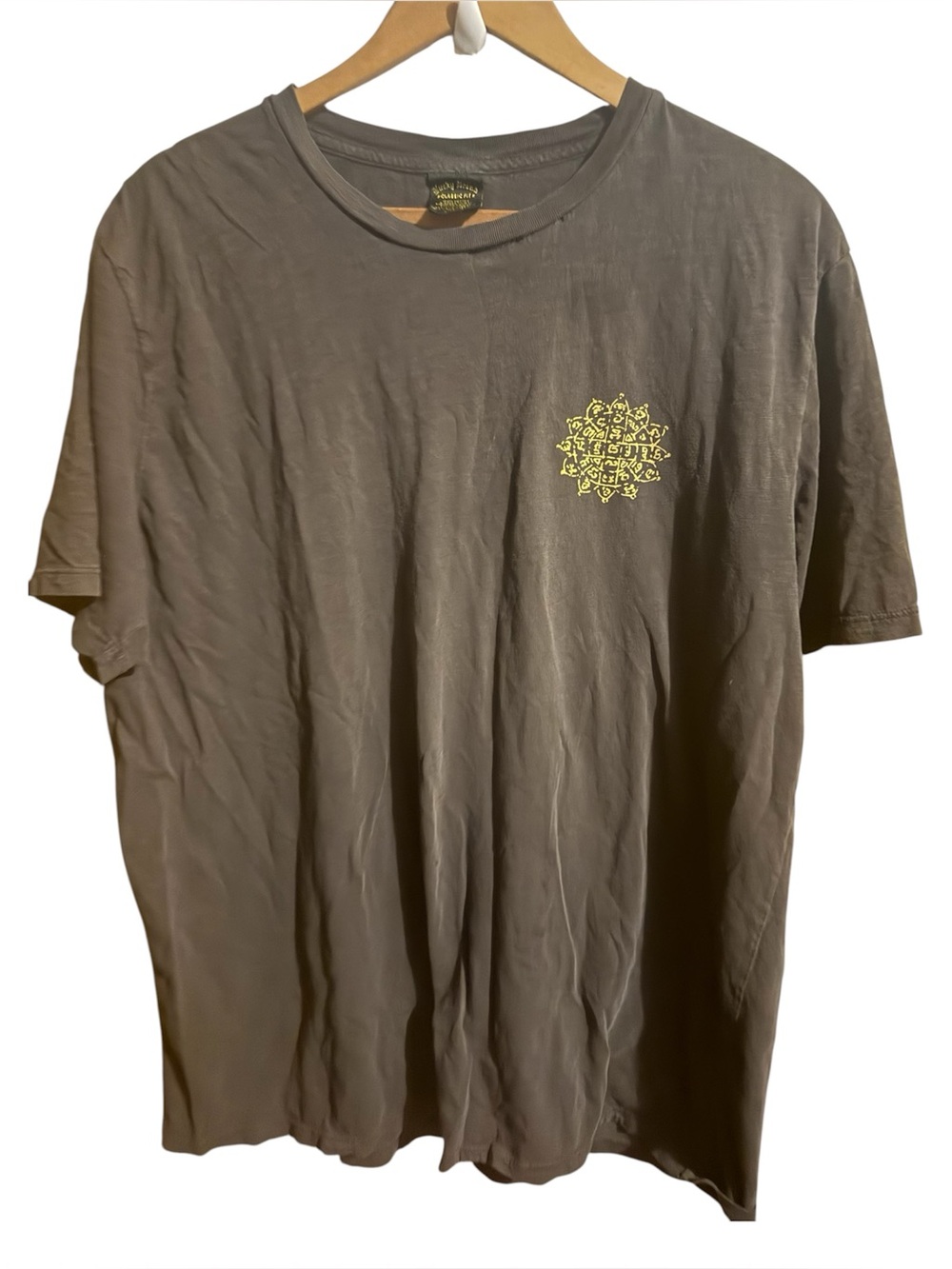 Lucky Brand Brown Short Sleeve Tee with Yellow Chest Graphic Mrs xl extra large